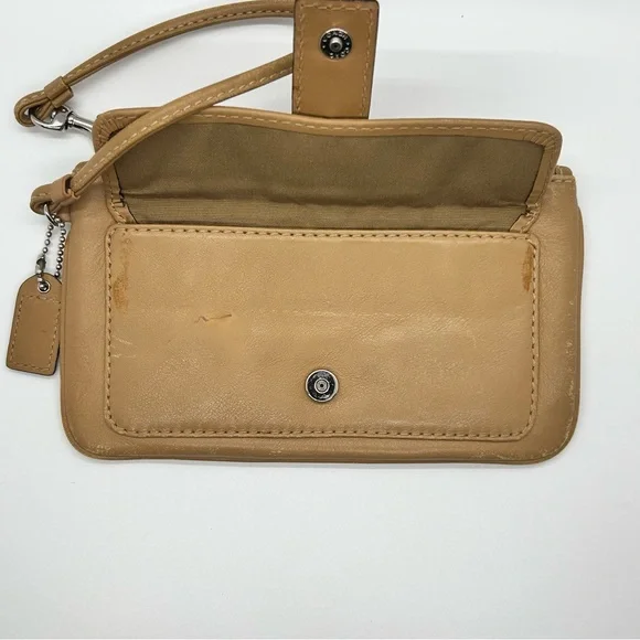 Coach Tan Leather Wristlet Wallet - Picture 7 of 14